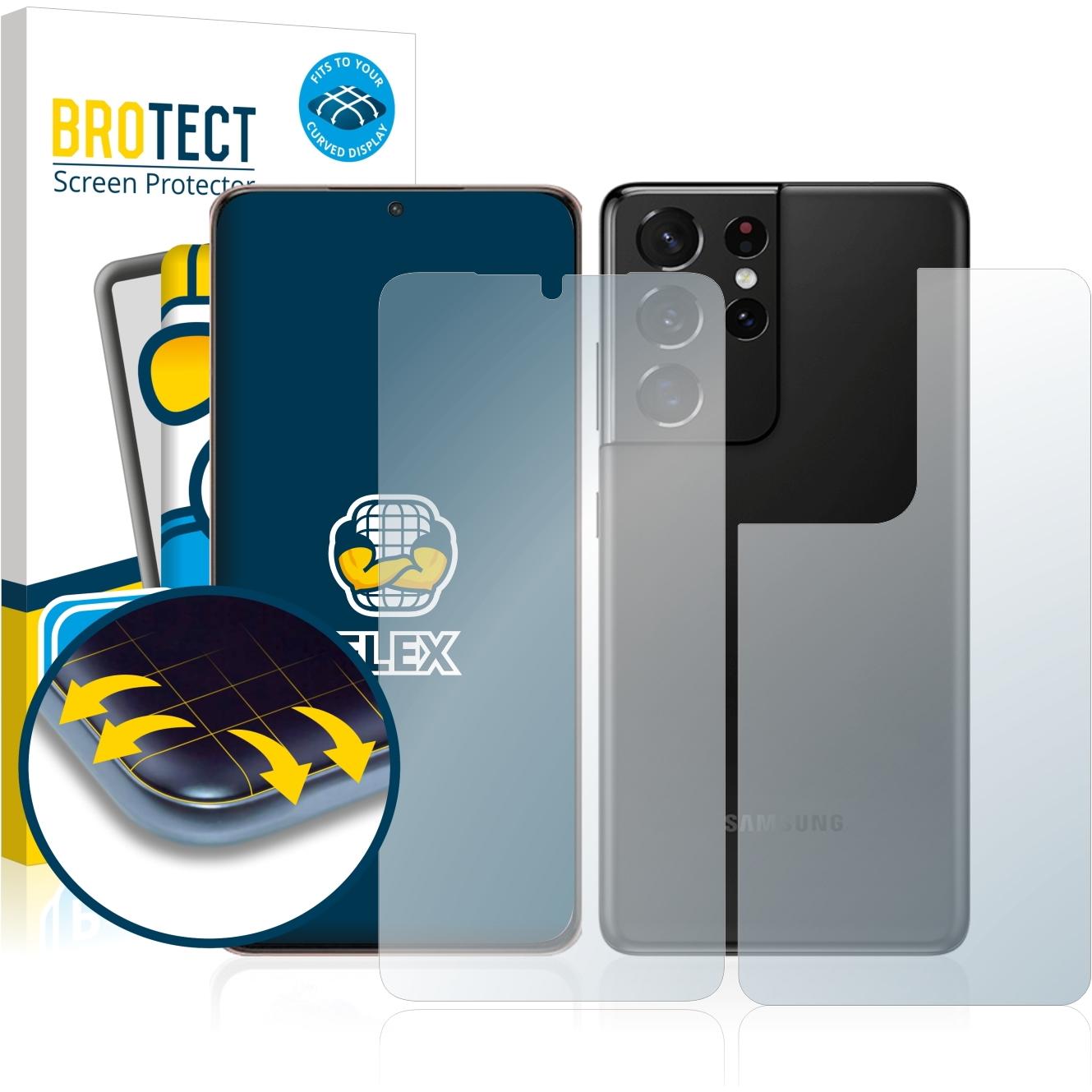 BROTECT Full-Cover Displayschutz (2 Stück, Samsung Galaxy S21 Ultra 5G), Smartphone Schutzfolie, Transparent