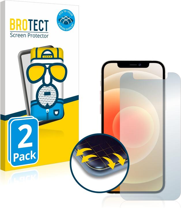Produktbild BROTECT 2x Flex Matte Full-Cover Displayschutzfolie für Apple iPhone 12 mini (2 Stk., Apple iPhone 12 mini)