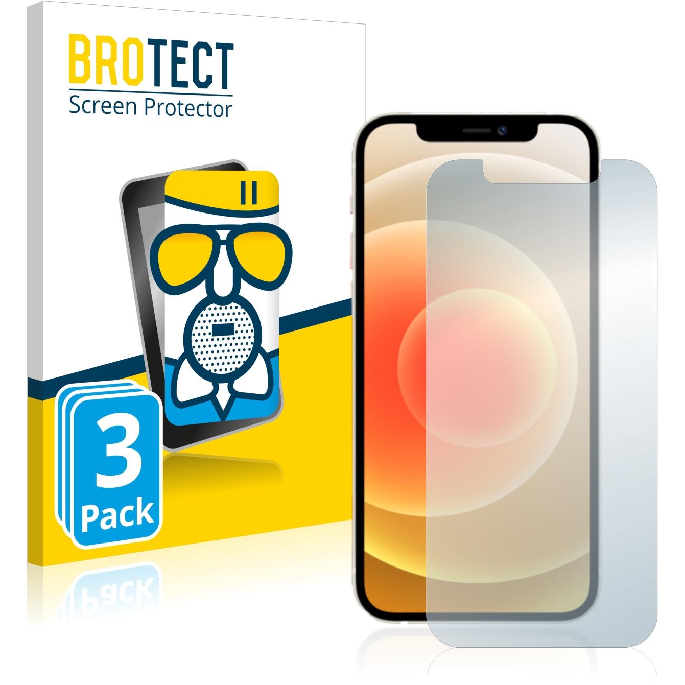 Thumbnail - BROTECT AirGlass Panzerglasfolie Matt (3 Stück, Apple iPhone 12), Smartphone Schutzfolie, Grau