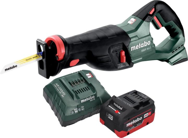 Produktbild Metabo SSEP 18 LT Akku Säbelsäge 18 V 32 mm + 1x LiHD Akku 5,5 Ah + Ladegerät