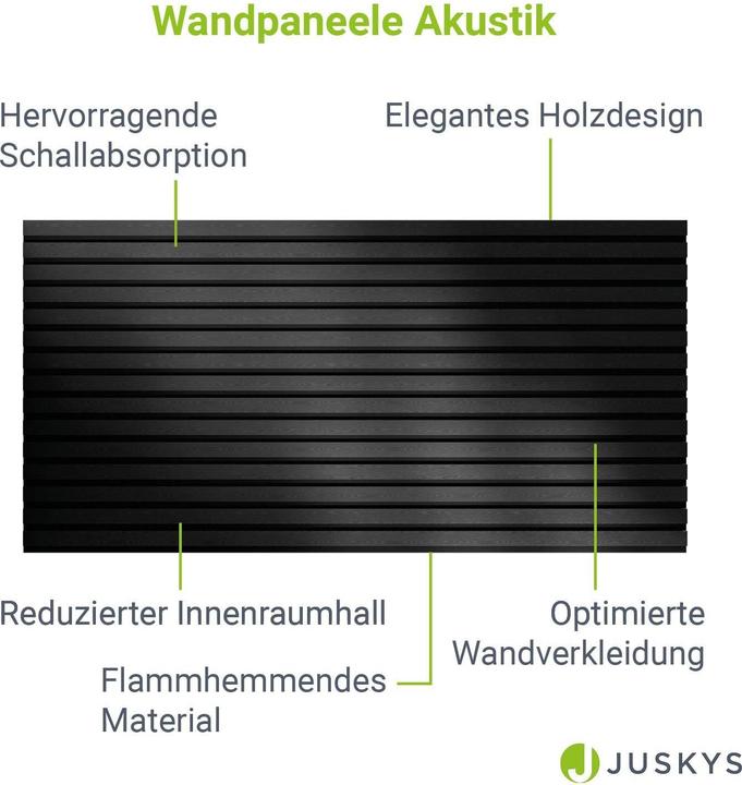 Produktbild Juskys 4x Akustik Wandpaneele 120x60cm - Eiche Dunkelgrau