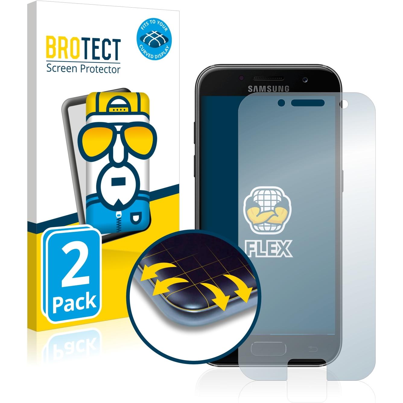 Thumbnail - BROTECT Full-Cover Displayschutz (2 Stück, Samsung Galaxy A3 (2017)), Smartphone Schutzfolie, Transparent