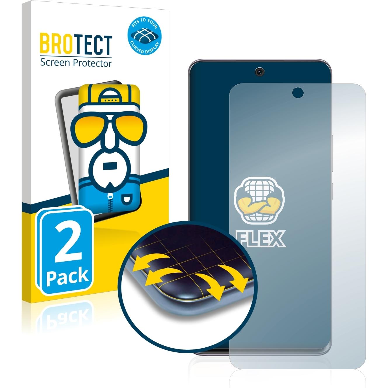 BROTECT Full-Cover Displayschutz (2 Stück, Honor 50), Smartphone Schutzfolie, Transparent