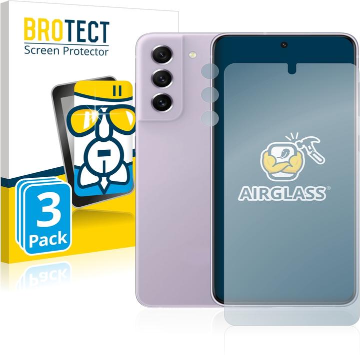 BROTECT AirGlass Panzerglasfolie (3 Stück, Samsung Galaxy S21 FE 5G)