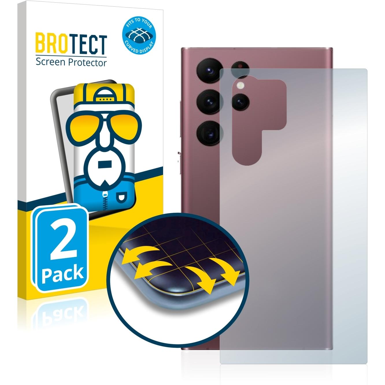 BROTECT Full-Cover Displayschutz (2 Stück, Samsung Galaxy S22 Ultra (5G)), Smartphone Schutzfolie, Transparent