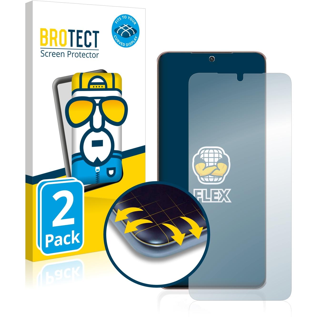 BROTECT Full-Cover Displayschutz (2 Stück, Samsung Galaxy S21 Ultra 5G), Smartphone Schutzfolie, Transparent