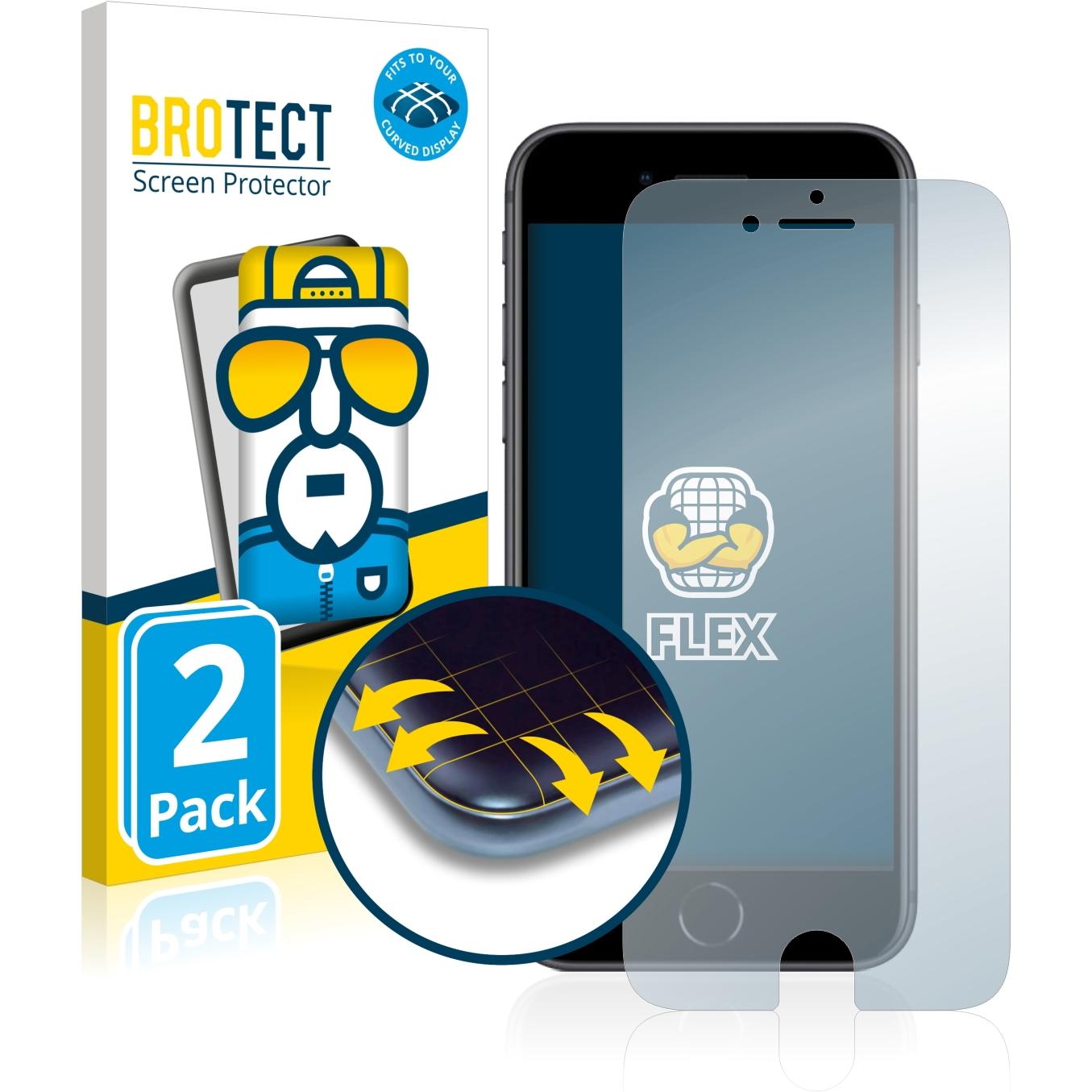 BROTECT Full-Cover Displayschutz (2 Stück, Apple iPhone 8), Smartphone Schutzfolie, Transparent