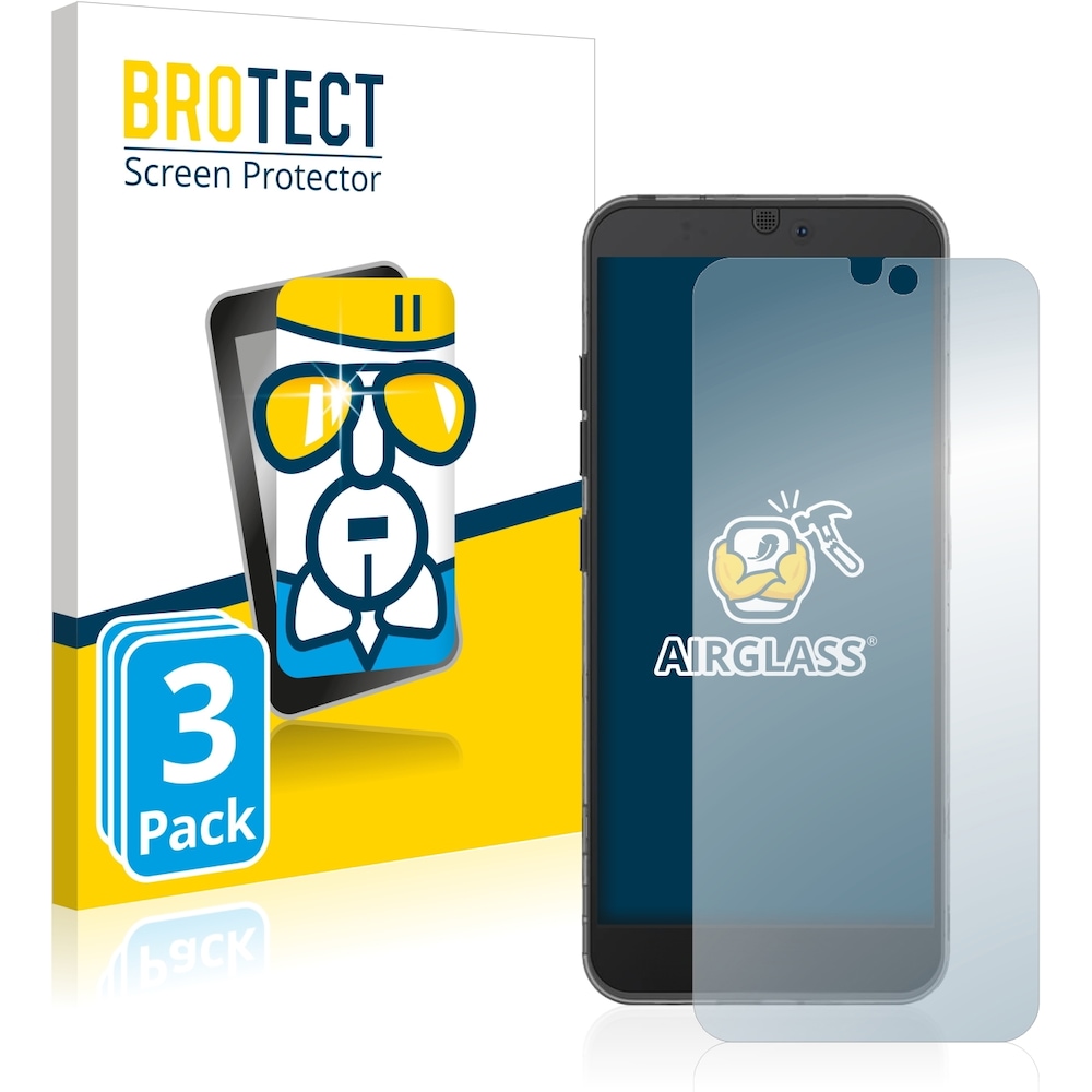 BROTECT AirGlass Panzerglasfolie (3 Stück, Fairphone 3), Smartphone Schutzfolie, Transparent