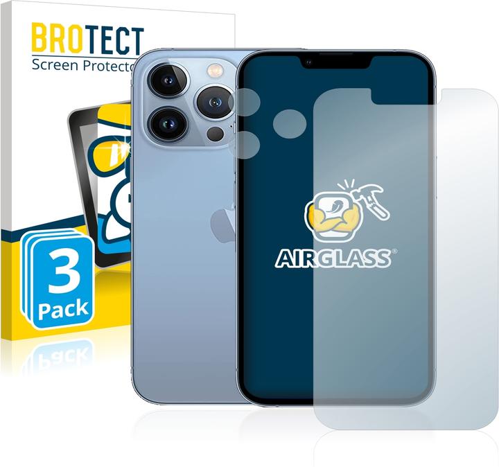 BROTECT AirGlass Panzerglasfolie (3 Stück, Apple iPhone 13 Pro)