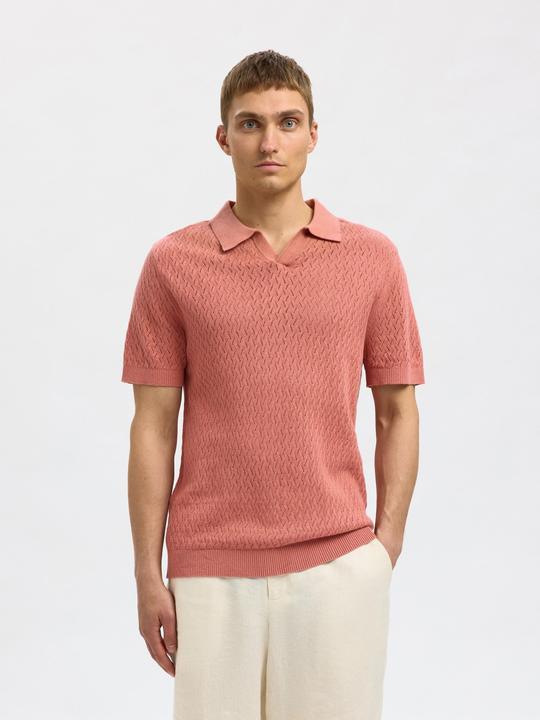 Produktbild Selected Homme Häkel-Look Polohemd aus Strick (L)