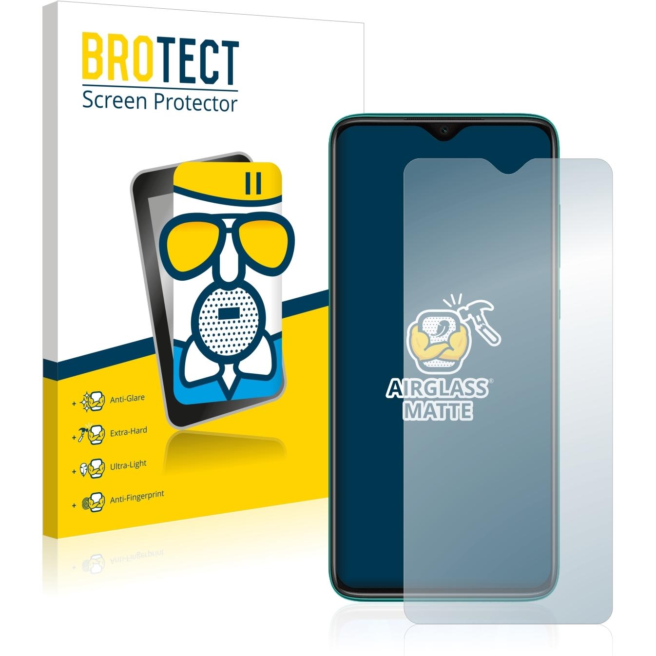 BROTECT AirGlass Panzerglasfolie Matt (1 Stück, Xiaomi Redmi Note 8 Pro), Smartphone Schutzfolie, Grau