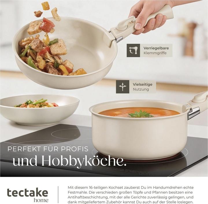 Actual product image tectake Kitchen starter set for 6 people with crockery, pots etc. (46 pcs.)