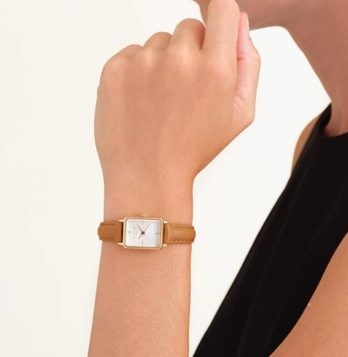 Image du produit Rosefield Montre Octagon XS White Light Brown Leather Gold