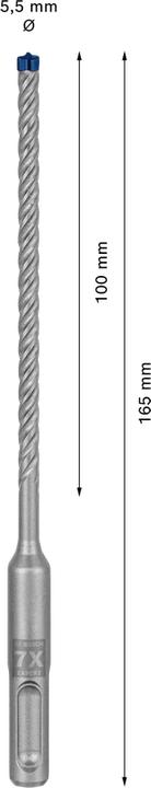 Actual product image Bosch Professional Zubehör Expert SDS plus-7X hammer drill, 5.5 x 100 x 165 mm (5.5 mm)