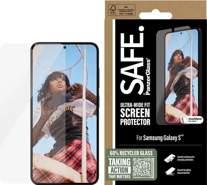 Actual product image PanzerGlass Ultra Wide Fit screen protector (1 Piece, Samsung Galaxy S25)