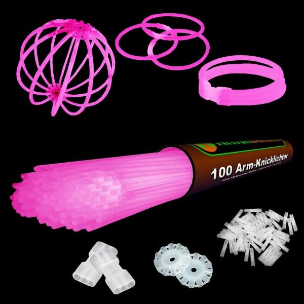 Actual product image Knicklichter 100 arm bend lights in PINK incl. highly flexible TopFlex connectors (100 Piece)