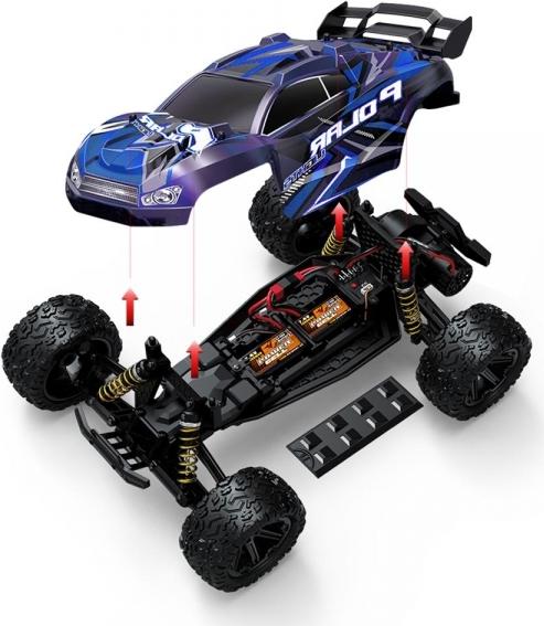 Produktbild S-idee RC Monstertruck 1:8 Auto mit 2 Akkus 2,4 GHz 45 km/h schnell proportional wassergeschützt S10423