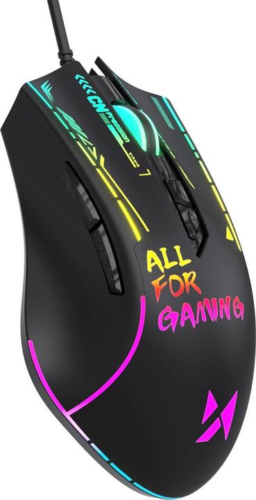 Wozinsky WMGK-7200 Kabelgebundene optische Gaming-Maus, 7200 DPI, Schwarz (Cablato)