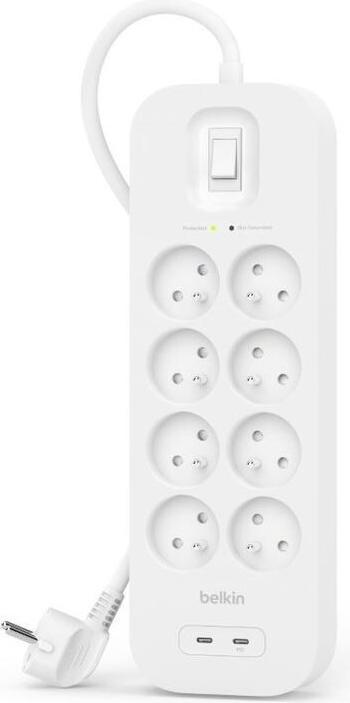 Actual product image Belkin Surge Protection with USB C 8 Outlet Dual USB C 30w PD (8x, CEE 7/5, 2 m)