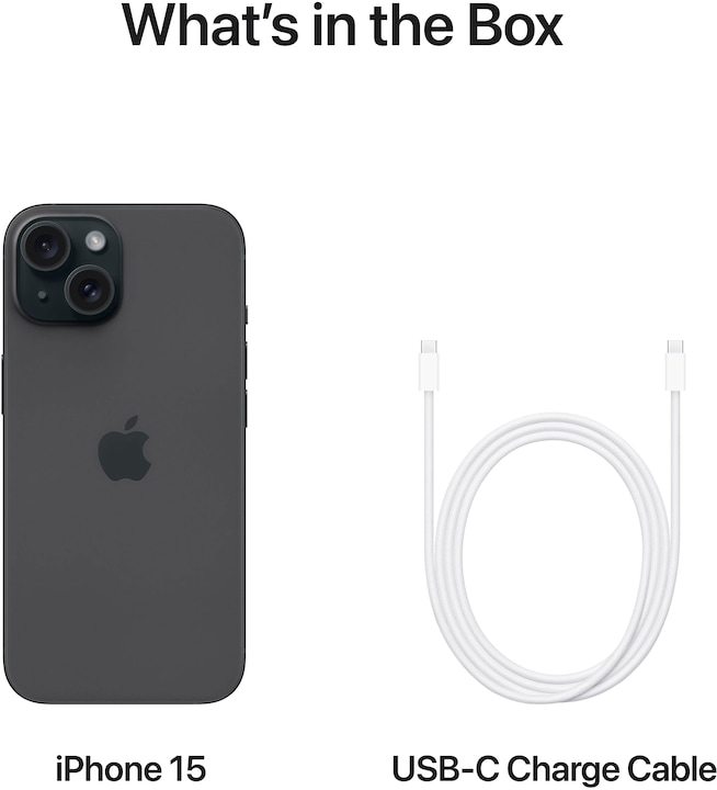 Immagine prodotto Apple iPhone 15 (128 GB, Nero, 6.10", SIM + eSIM, 48 Mpx, 5G)