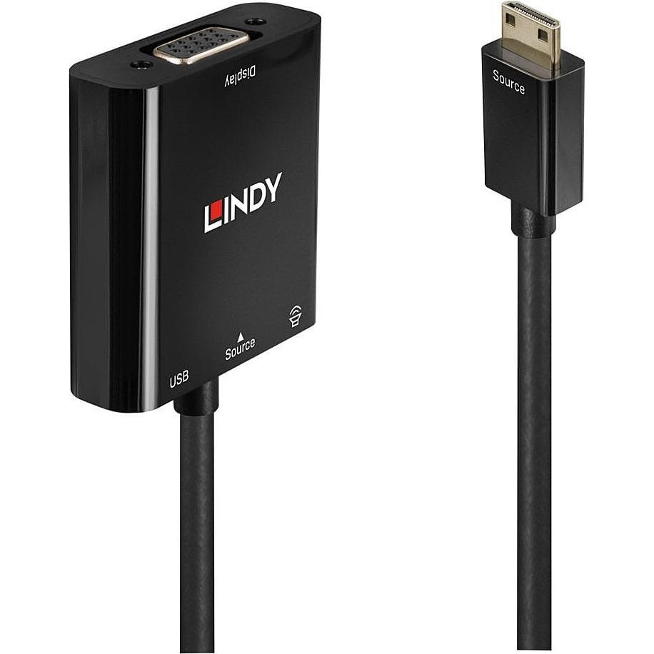 Thumbnail - Lindy mini HDMI (Typ C) — VGA 3.5mm USB Micro-B (0.10 m, HDMI, VGA), Video Kabel
