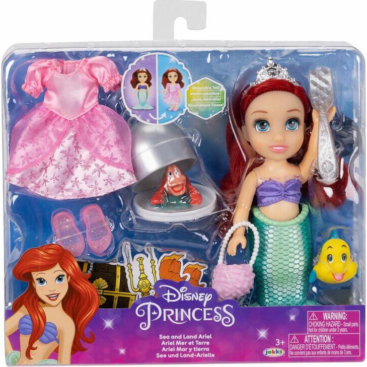 Thumbnail - Jakks Pacific Disney Princess 6 Inch Petite Doll with Extra Fashion & Accessories Sea to Land Ariel