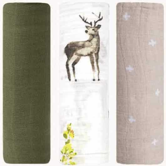 Produktbild little unicorn Cotton Muslin Swaddle 3 Pack - Oh Deer! (120 cm, 120 cm)