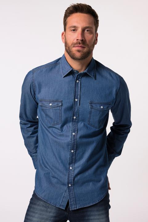 Actual product image JP1880 JP 1880 Jeanshemd, Langarm, Kentkragen, Modern Fit (5XL)