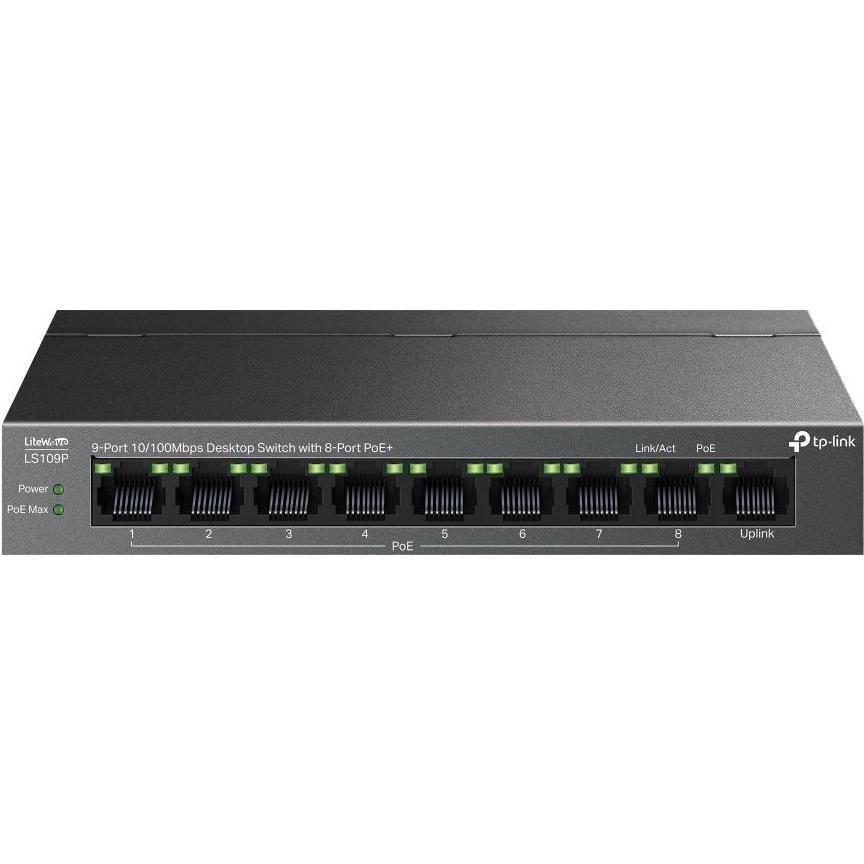 TP-Link LS109P (9 Ports), Netzwerk Switch, Schwarz