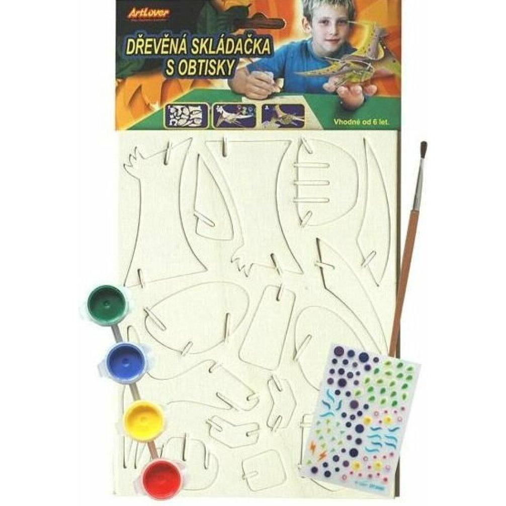 Universal Textiles ARTLOVER Pterosaurus 3D-Puzzle mit Malstiften