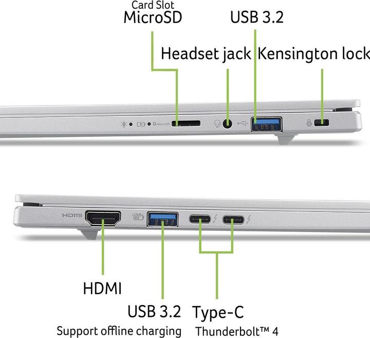 Produktbild Acer Aspire 14 AI (14", 1000 GB, 16 GB, CH, Intel Core Ultra 7 256V)