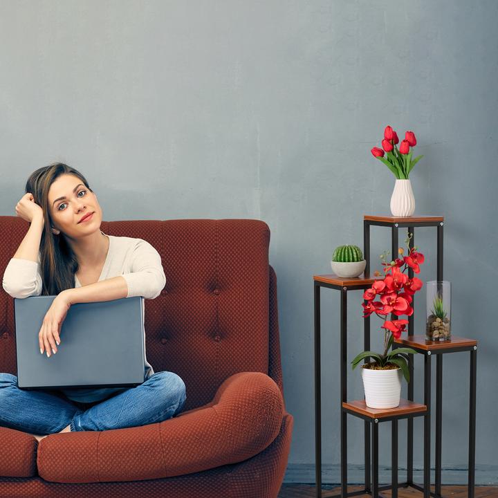 Image du produit Relaxdays Support pour plantes avec 4 étagères