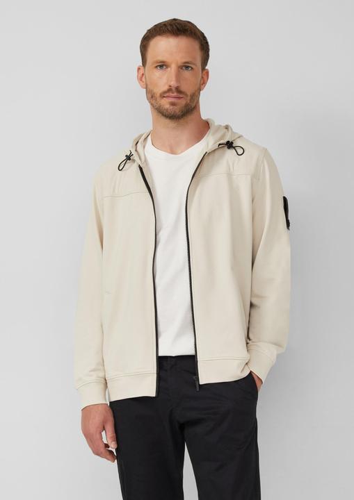 Produktbild s.Oliver Sweatshirt Jacke Sweatshirt-Jacke im Materialmix mit hochwertigen Details (S)