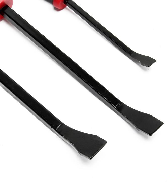 Actual product image Wiltec Crowbar Set with 3 Pry Bars approx. 20-45cm of Heat-Treated Carbon Steel with Plastic Handle