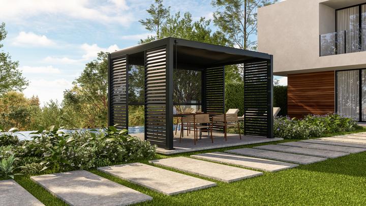 Produktbild Leco Lamellenpergola DELUXE 3x4m anthrazit (400 cm, 300 cm)