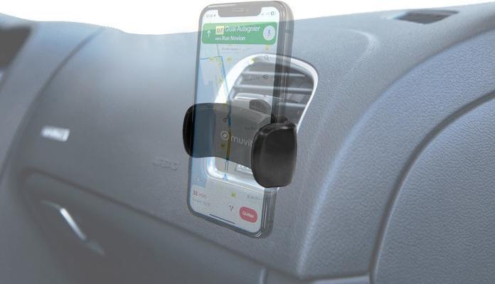 Image du produit Muvit Support Voiture Grip 360 Grille D'Aération Avec Rotule En Plastique Recyclé Pour Mobiles 80mm Max