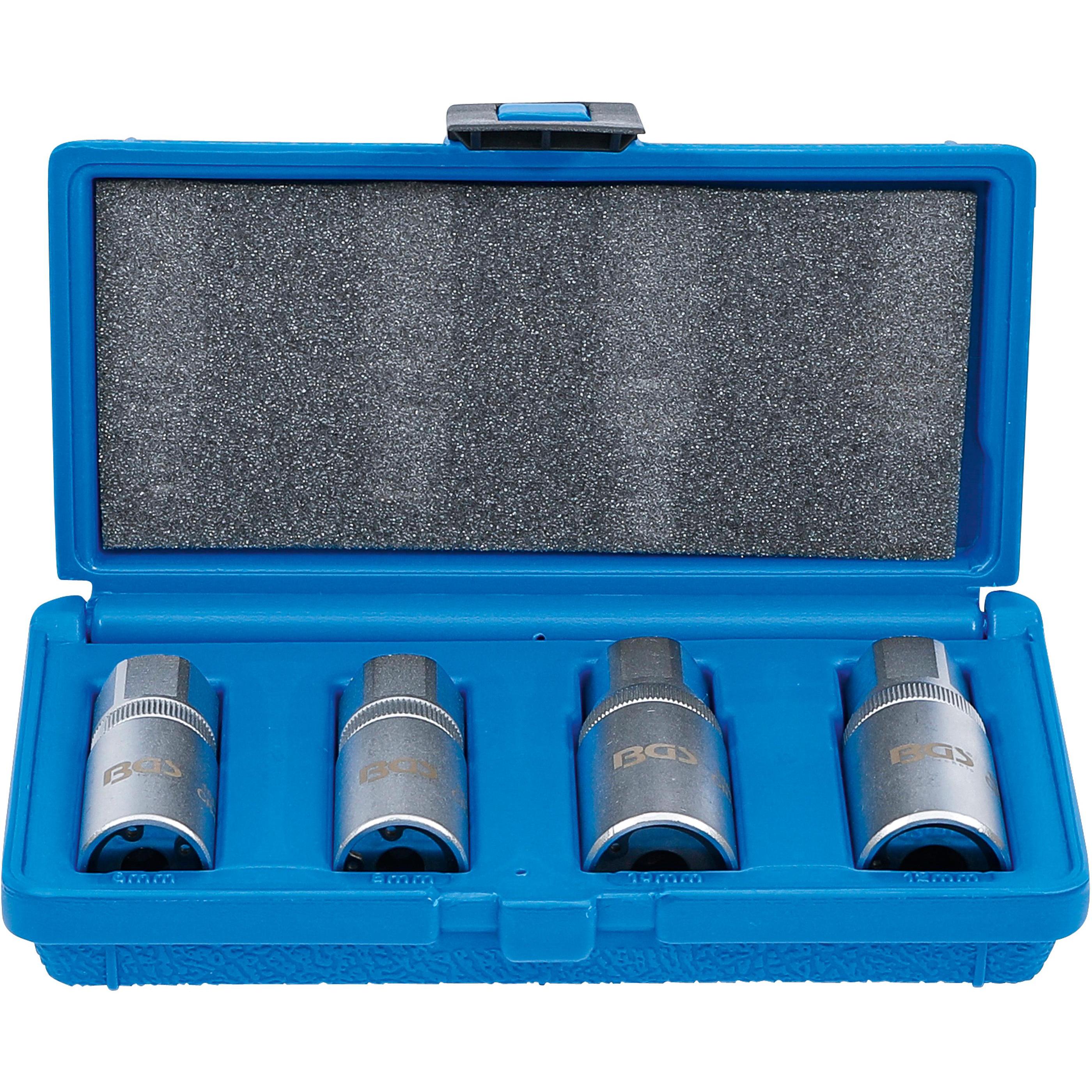BGS, Gewindeschneider + Gewindebohrer, Stehbolzen-Ausdreher-Satz 6 - 12 mm 4-tlg.