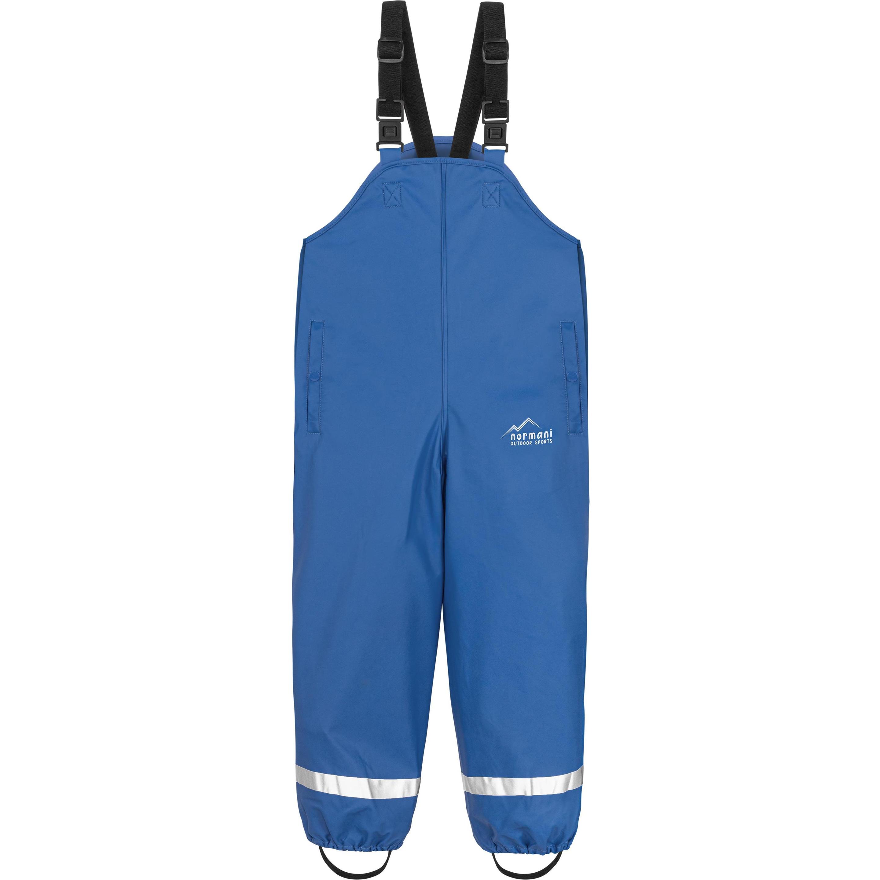 Normani, Herren, Outdoorhose, Kinder Regenhose mit Hosenträgern „Skjolden“ - 9251 (110, 116, 115 A), Blau, 116, 115 A, 1...