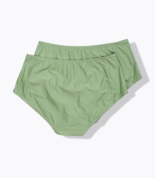 Image du produit Ulla Popken Lot de 2 culottes midi, fines rayures, modèle moyennement échancré (46, 48)