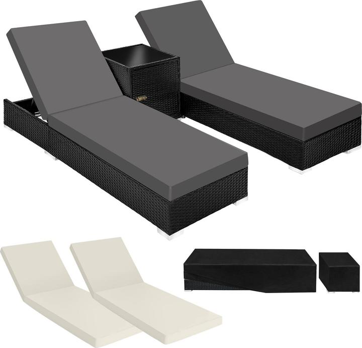 Actual product image tectake 2 sunbeds (184 cm)