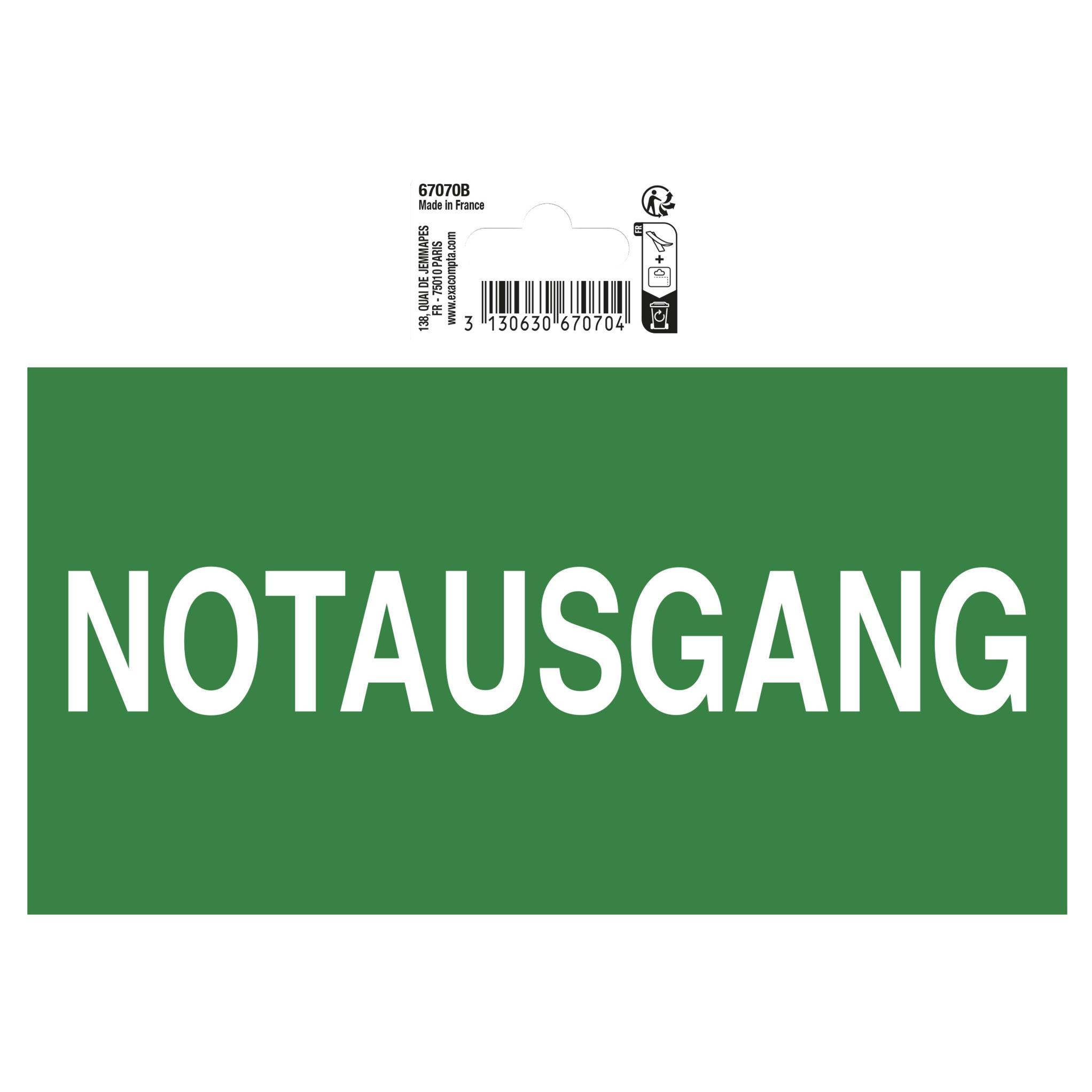 Exacompta, Pannello informativo, Segnale di uscita di emergenza