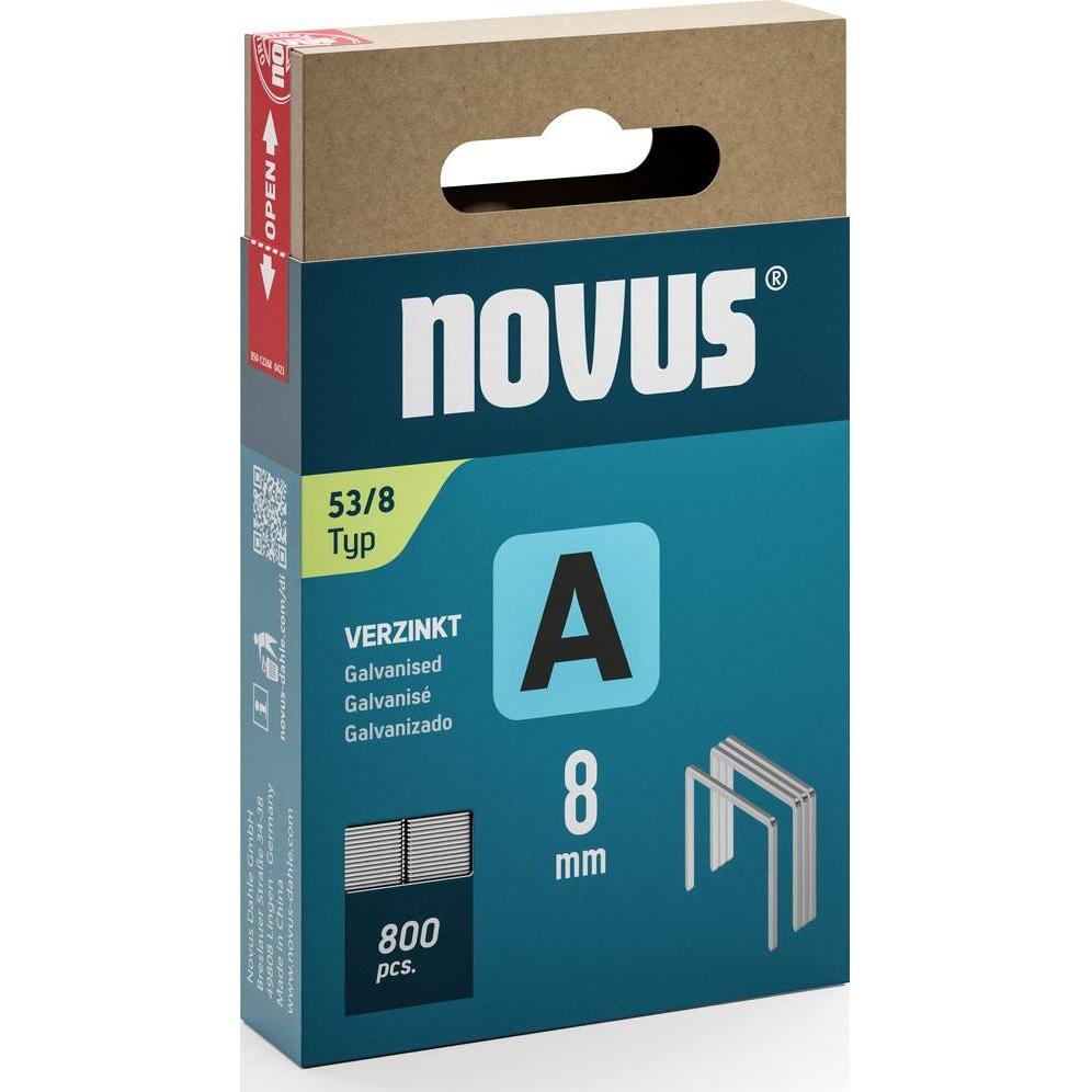Novus, Tackerklammern + Tackernägel, Feindrahtklammern A 53 8mm 800 Stk.