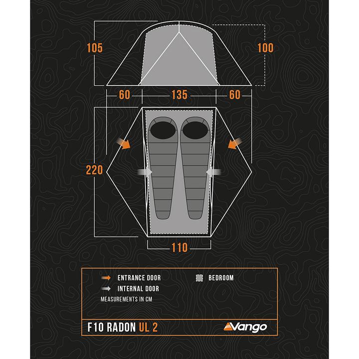 Actual product image Vango F10 Radon UL 2 (Dome tent, 1.80 kg, 2 persons)