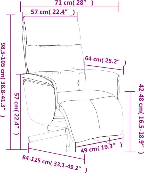 Immagine prodotto VidaXL Sedia da massaggio con poggiapiedi in tessuto color crema, colore