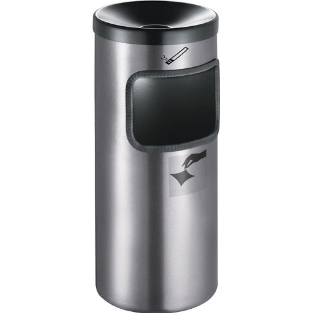 TKG, Aschenbecher, Sicherheitswandascher Ø180xH410mm neusilber mit Kippvorrichtung