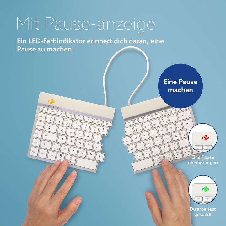 Actual product image R-Go Tools R-Go Keyboard Split Break DE Layout Bluetooth White (Germany, Wireless)