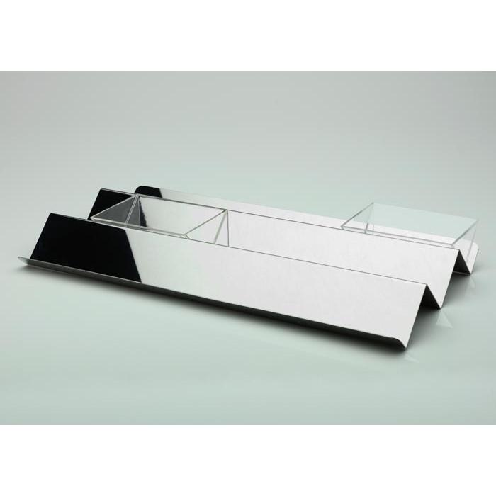 Alessi, Serviergeschirr, CRANBROOK V tray Multifunktionstablett mit Behälter Edelstahl