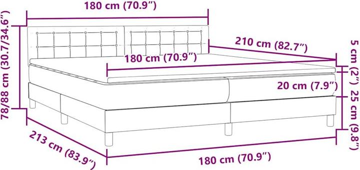 Produktbild vidaXL Boxspringbett (180 x 210 cm)