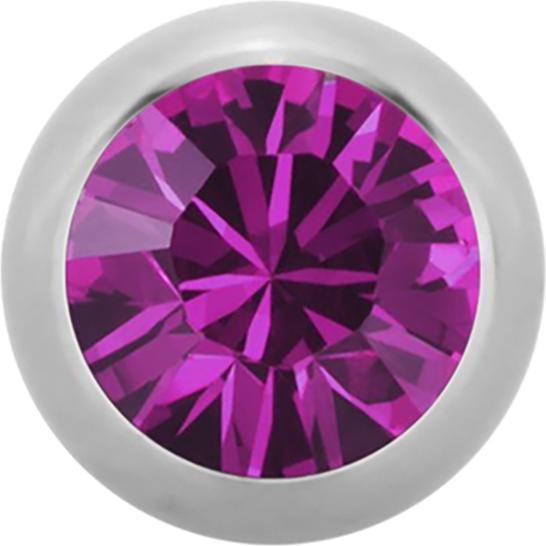 Produktbild Star Piercing Micro Kugel High Polished mit Swarovski fuchsia (Chirurgenstahl 316L, ohne Messing)