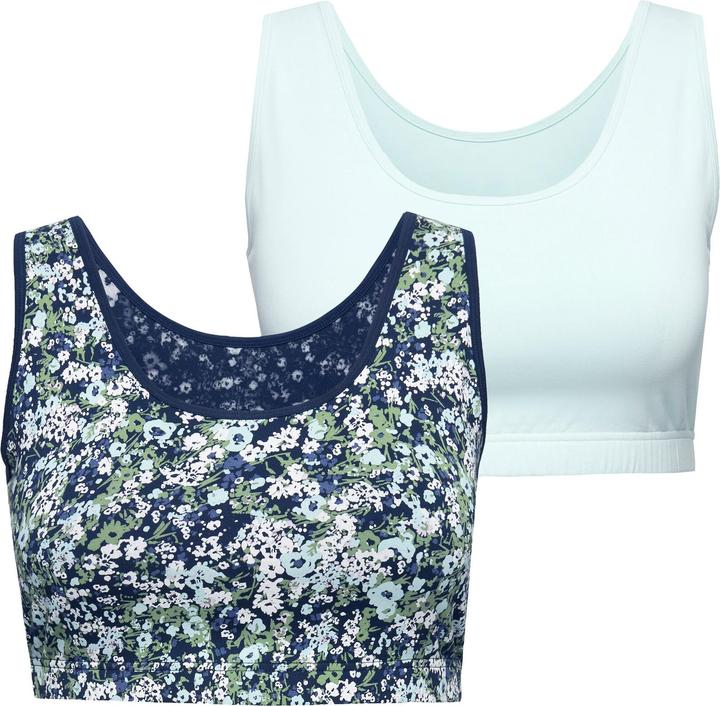 Produktbild Ulla Popken Bustiers, 2er-Pack, bedruckt/uni, Rundhalsausschnitt (2er Pack, 44 A, 42 A)